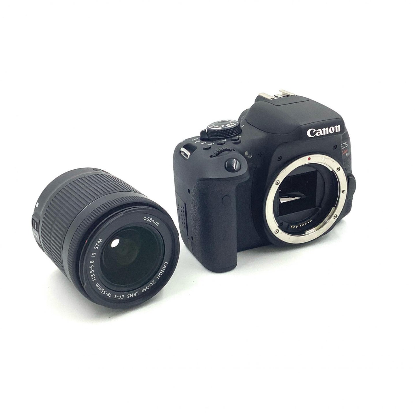【全額返金保証】【最速発送】Canon デジタル一眼 EOS Kiss X8i EF-S18-55 IS STM レンズキット ブラック 美品 動作確認済