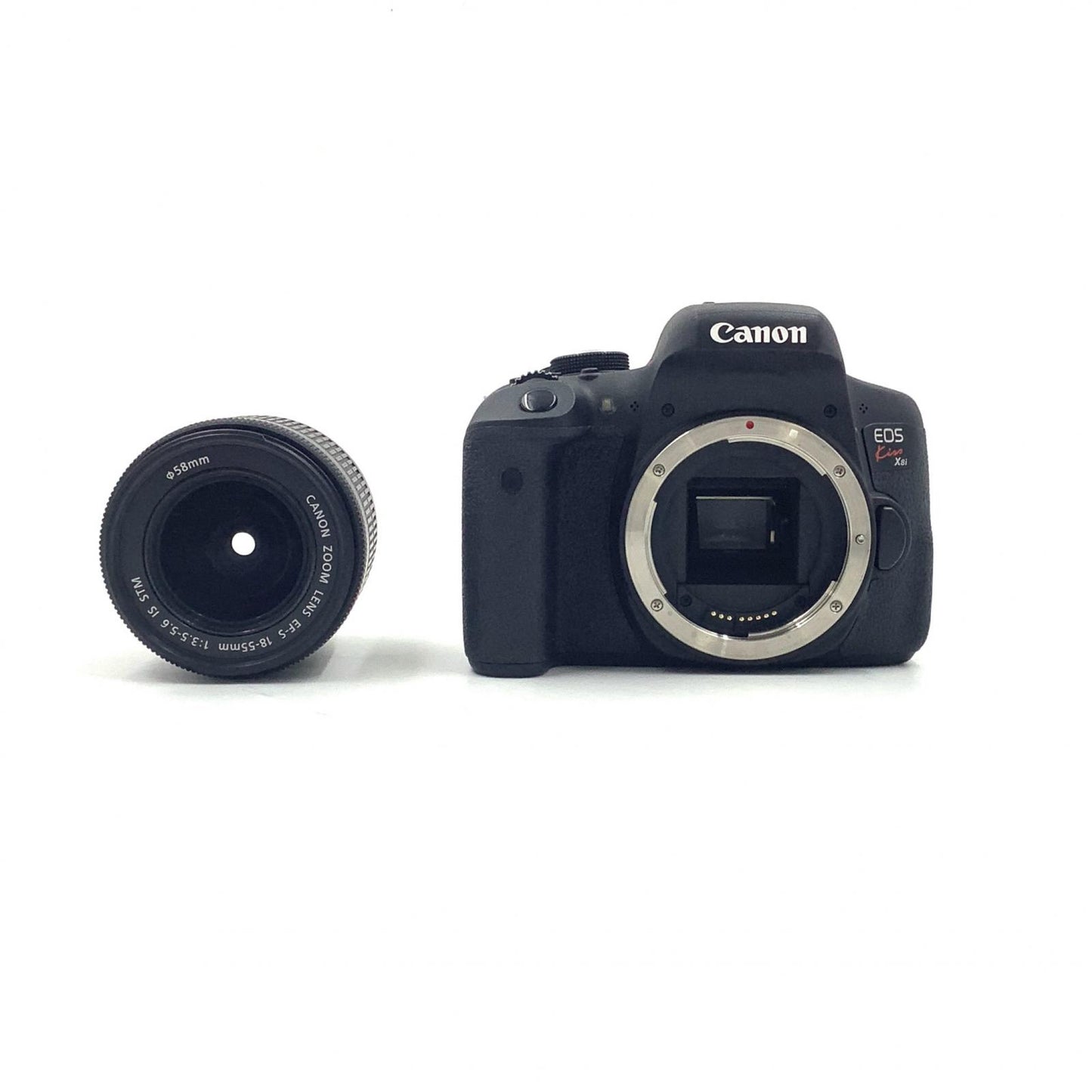 【全額返金保証】【最速発送】Canon デジタル一眼 EOS Kiss X8i EF-S18-55 IS STM レンズキット ブラック 美品 動作確認済