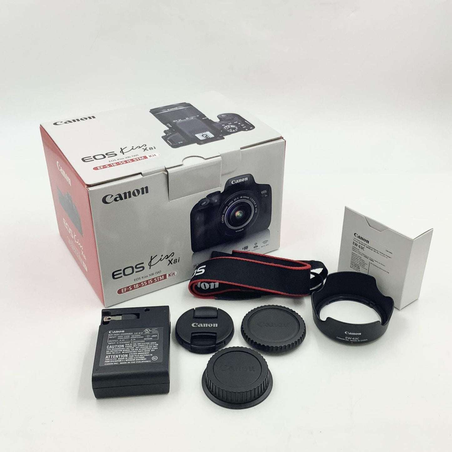 【全額返金保証】【最速発送】Canon デジタル一眼 EOS Kiss X8i EF-S18-55 IS STM レンズキット ブラック 美品 動作確認済