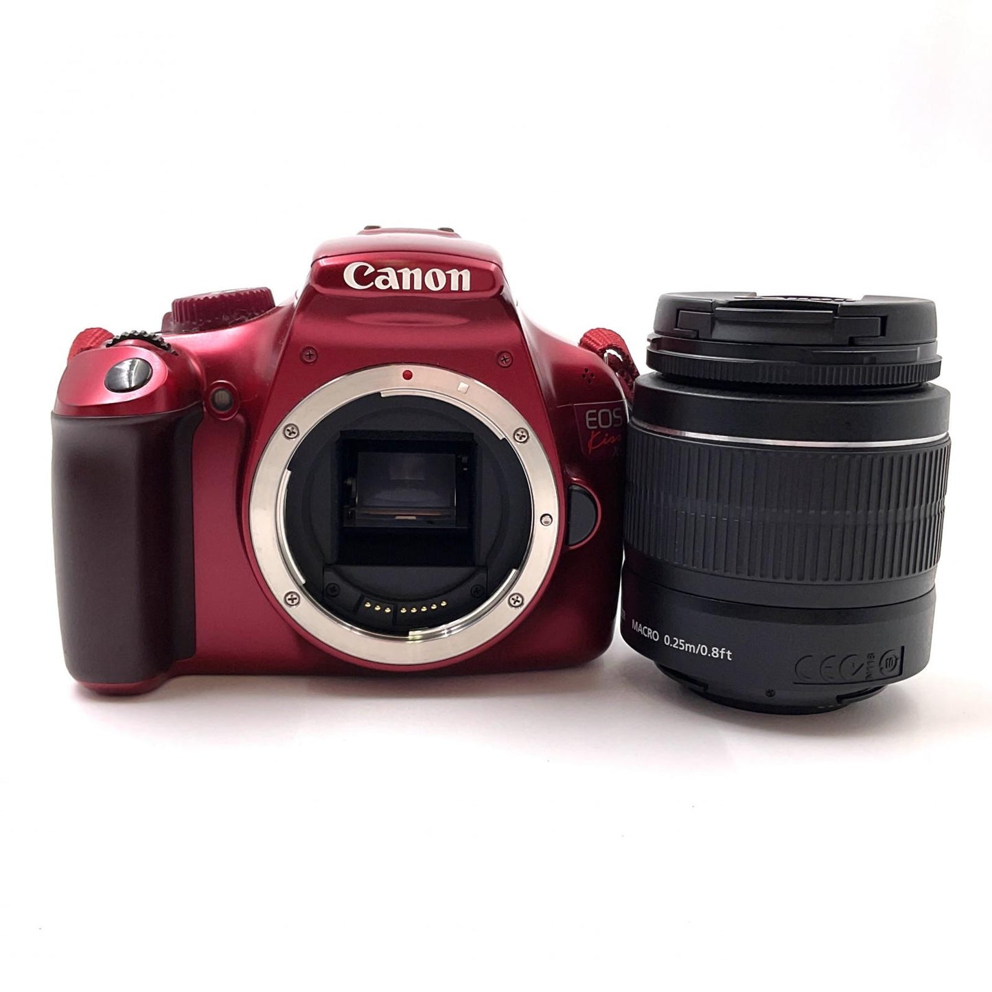 【全額返金保証】【最速発送】Canon デジタル一眼 EOS Kiss X50 EF-S18-55 IS II レンズキット レッド レッド 動作確認済