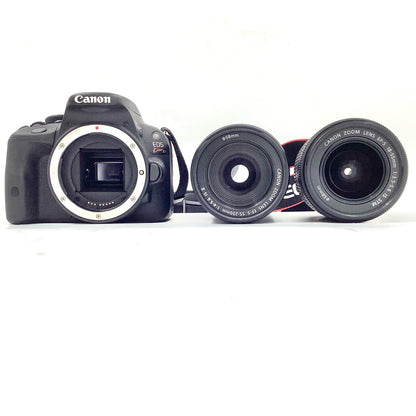 【全額返金保証】【最速発送】Canon デジタル一眼 EOS Kiss X7 ダブルズームキット ブラック 動作確認済