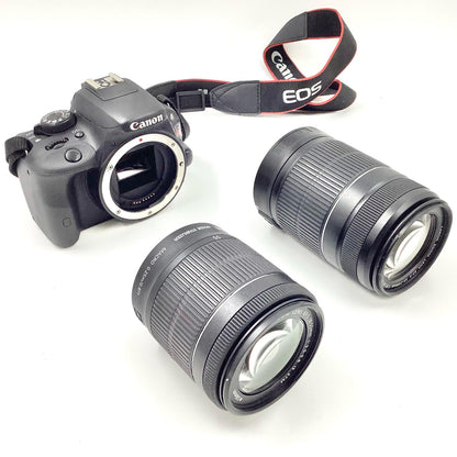 【全額返金保証】【最速発送】Canon デジタル一眼 EOS Kiss X7 ダブルズームキット ブラック 動作確認済