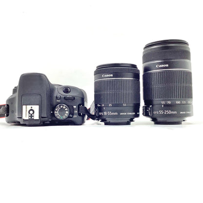 【全額返金保証】【最速発送】Canon デジタル一眼 EOS Kiss X7 ダブルズームキット ブラック 動作確認済