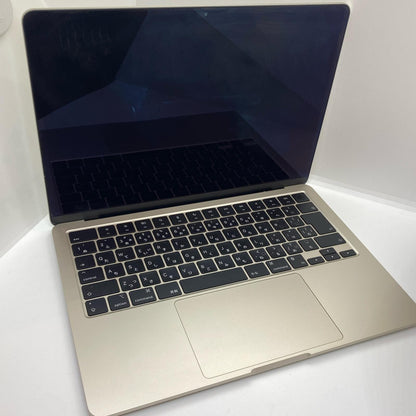 【全額返金保証】【最速発送】Apple MacBook Air 13.6インチ 2022 M2 8/8 8GB M.2 SSD 256GB スターライト 100% 超美品 動作確認済