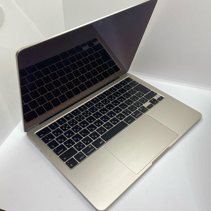 【全額返金保証】【最速発送】Apple MacBook Air 13.6インチ 2022 M2 8/8 8GB M.2 SSD 256GB スターライト 100% 超美品 動作確認済