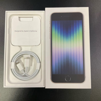 【全額返金保証】【最速発送】Apple iPhone iPhone SE（第3世代） 128GB スターライト SIMフリー 白ロム 美品 動作確認済 90%