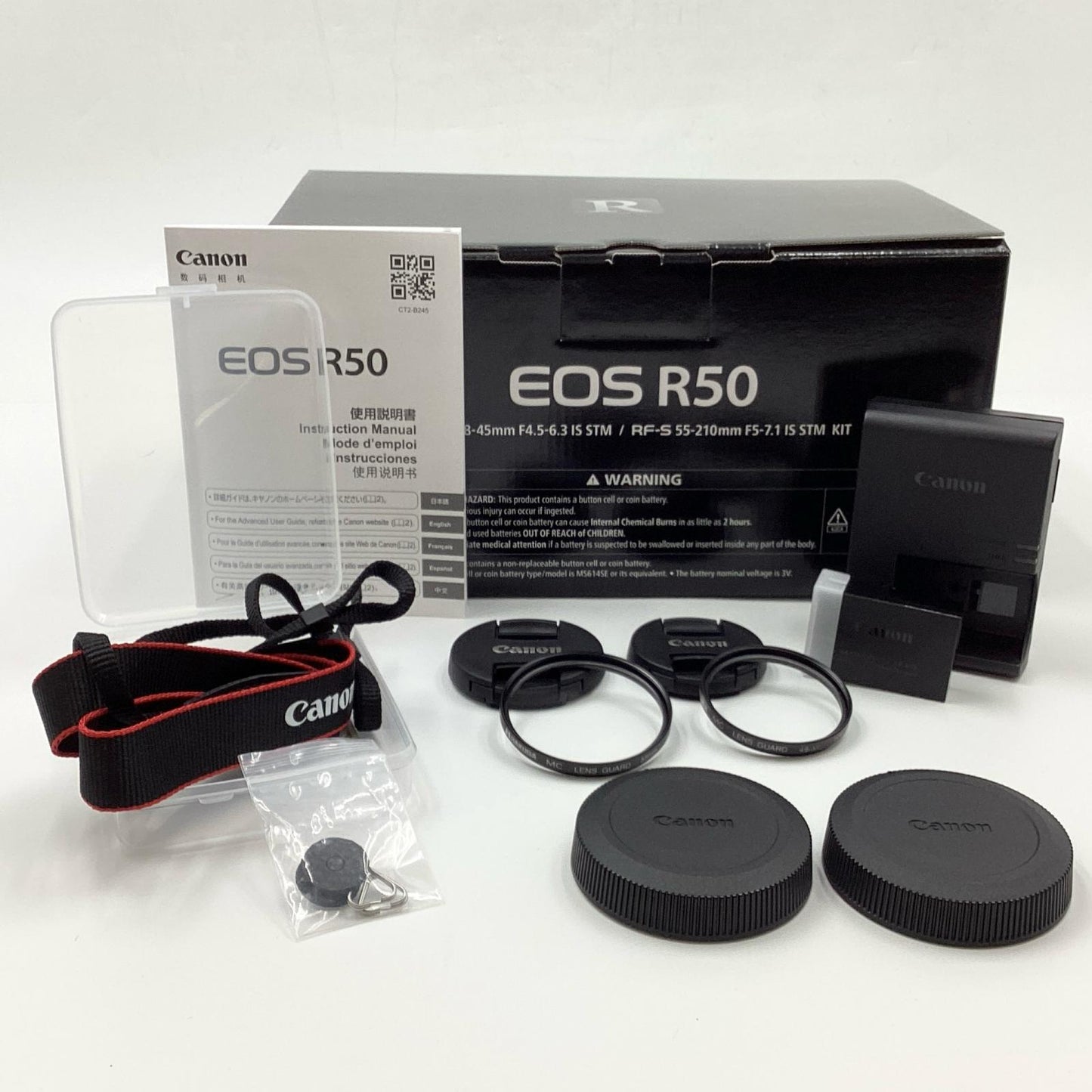 【全額返金保証】【最速発送】Canon デジタル一眼 EOS R50 ダブルズームキット [ブラック] ブラック 美品 動作確認済