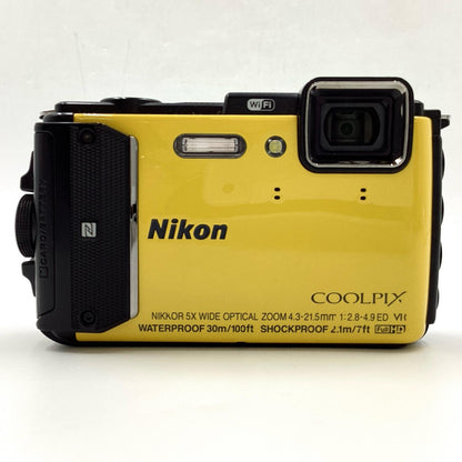 【全額返金保証】【最速発送】Nikon コンパクトデジタルカメラ COOLPIX AW130　イエロー 動作確認済