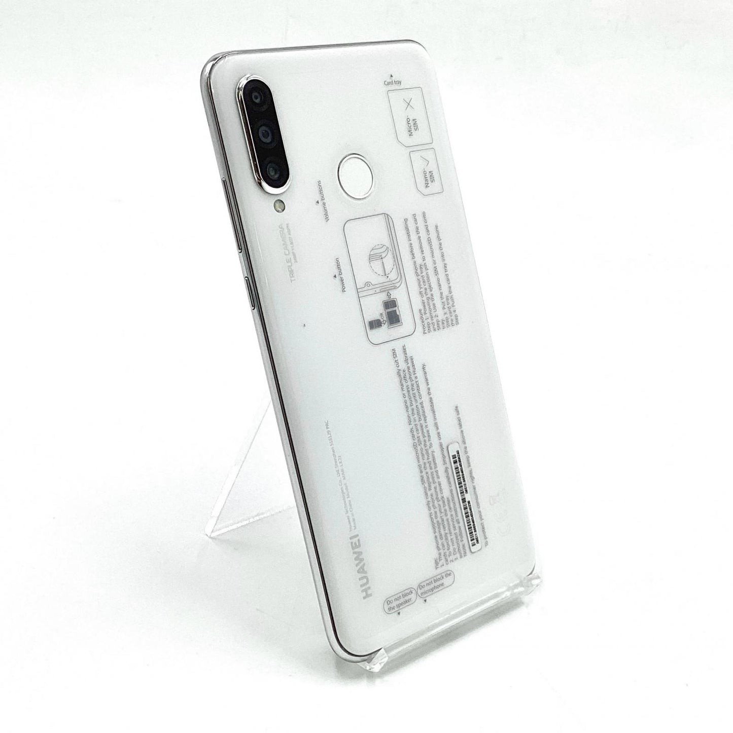 【全額返金保証】【最速発送】Huawei P 30 lite 64GB パールホワイト SIMフリー MAR-LX2J 白ロム 動作確認済