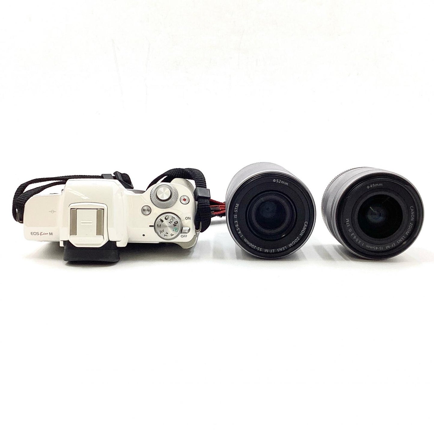 【全額返金保証】【最速発送】Canon デジタル一眼 EOS Kiss M ダブルズームキット ホワイト 美品 動作確認済