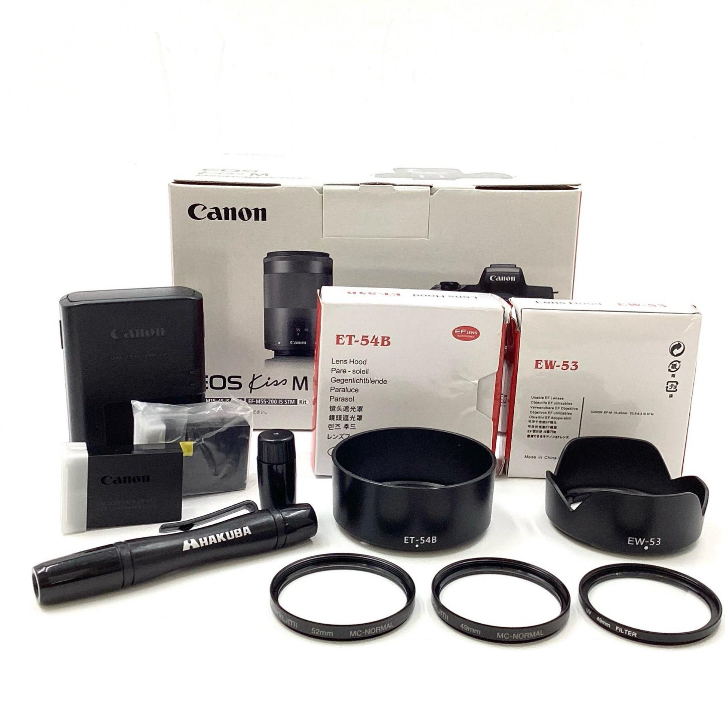 【全額返金保証】【最速発送】Canon デジタル一眼 EOS Kiss M ダブルズームキット ホワイト 美品 動作確認済