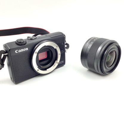 【全額返金保証】【最速発送】Canon デジタル一眼 EOS M200 EF-M15-45 IS STM レンズキット [ブラック] ブラック 動作確認済