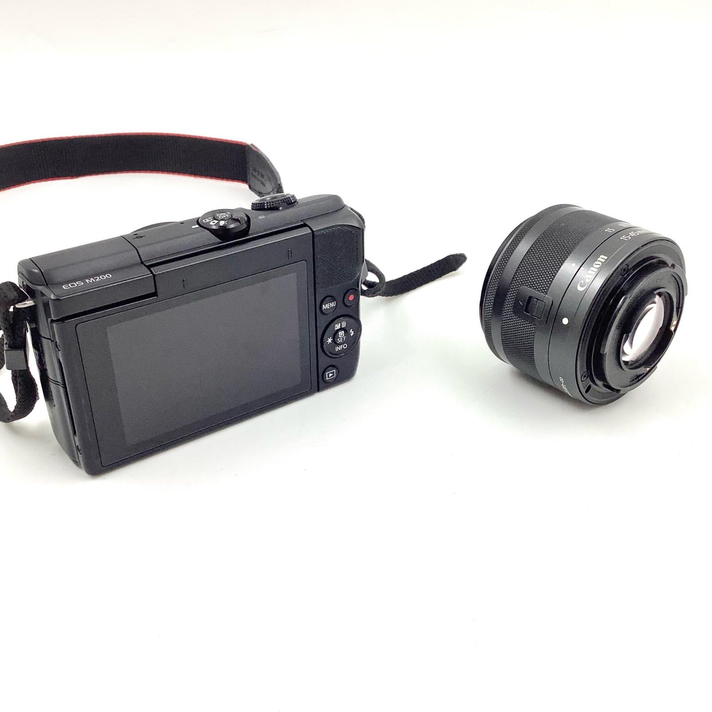 【全額返金保証】【最速発送】Canon デジタル一眼 EOS M200 EF-M15-45 IS STM レンズキット [ブラック] ブラック 動作確認済