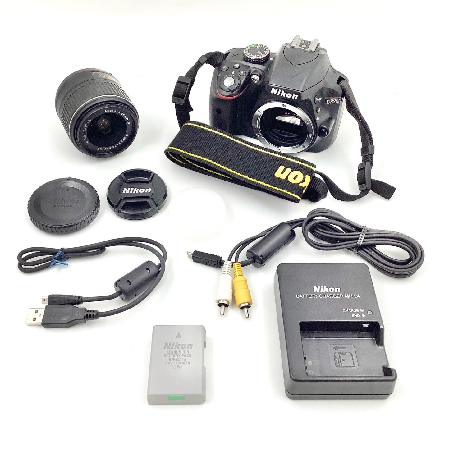 【全額返金保証】【最速発送】Nikon デジタル一眼 D3300 18-55 VRII レンズキット [ブラック] 動作確認済