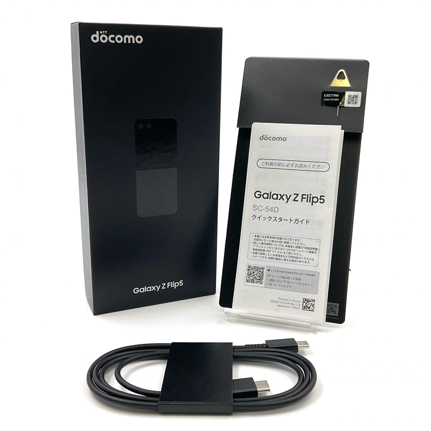 【全額返金保証】【最速発送】SAMSUNG Galaxy Z Flip5 256GB グラファイト SIMフリー SC-54D 白ロム 超美品 動作確認済
