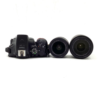 【全額返金保証】【最速発送】Nikon デジタル一眼 D5600 ダブルズームキット ブラック 美品 動作確認済
