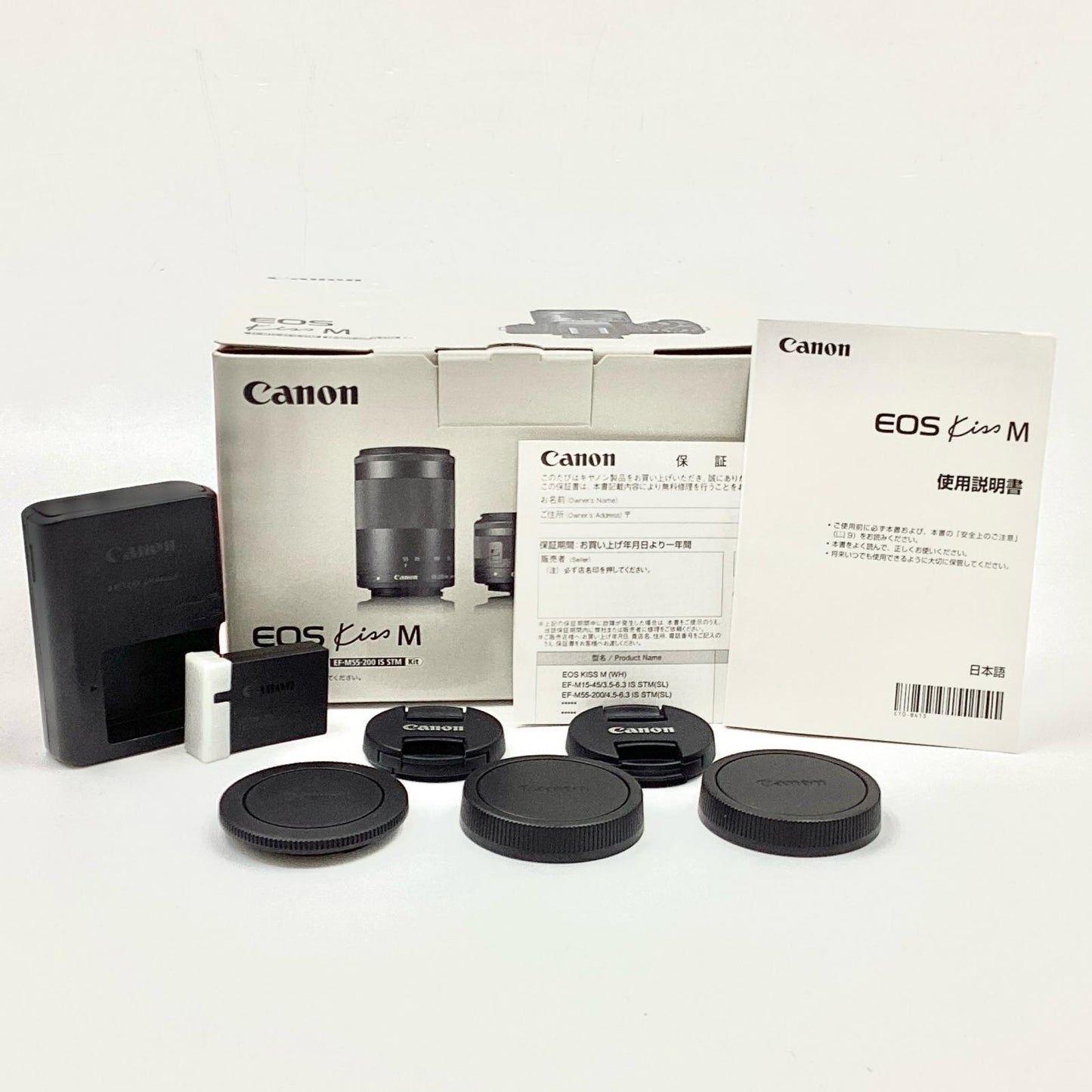 【全額返金保証】【最速発送】Canon デジタル一眼 EOS Kiss M ダブルズームキット [ホワイト] ホワイト 美品 動作確認済