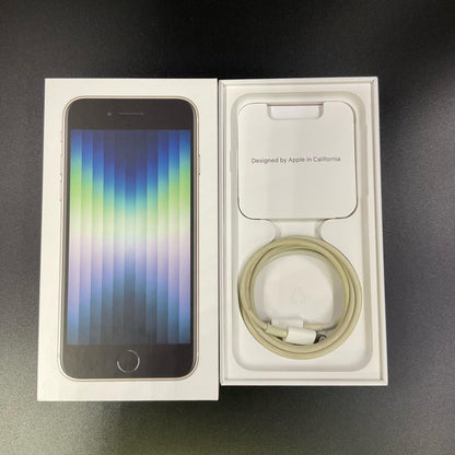 【全額返金保証】【最速発送】Apple iPhone iPhone SE（第3世代） 64GB スターライト au SIMフリー 白ロム 動作確認済 86%