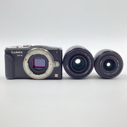 【全額返金保証】【最速発送】Panasonic デジタル一眼 LUMIX DMC-GF6W-K ダブルズームレンズキット [ブラック] 動作確認済