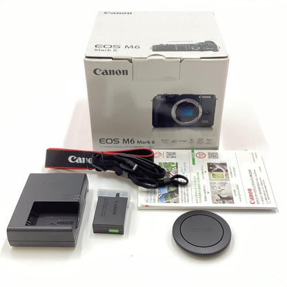 【全額返金保証】【最速発送】Canon デジタル一眼 EOS M6 Mark II ボディ [ブラック] ブラック 美品 動作確認済