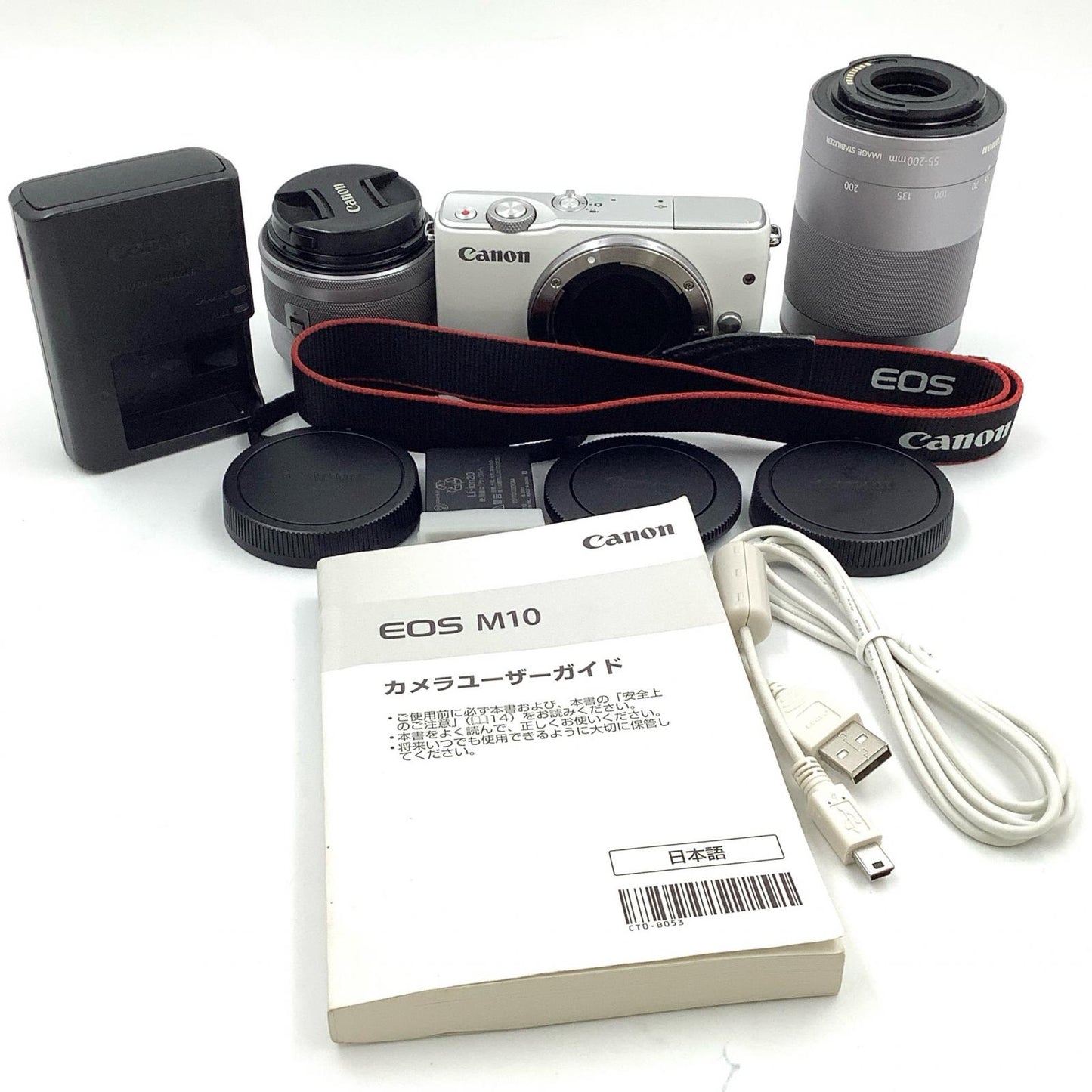 【全額返金保証】【最速発送】Canon デジタル一眼 EOS M10 ダブルズームキット [ホワイト] 動作確認済