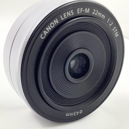 【全額返金保証】【最速発送】Canon EF-M22mm F2 STM [シルバー] 美品 動作確認済