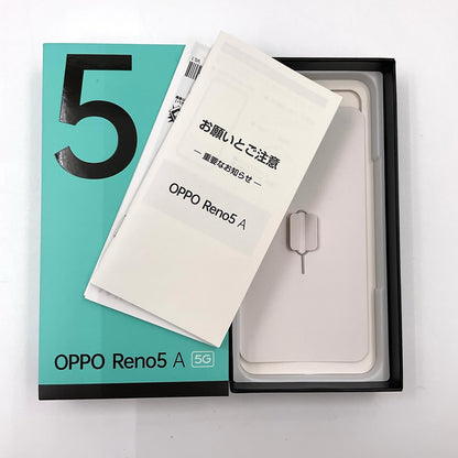 【全額返金保証】【最速発送】OPPO Reno 5A 128GB アイスブルー Softbank A101OP 白ロム 動作確認済