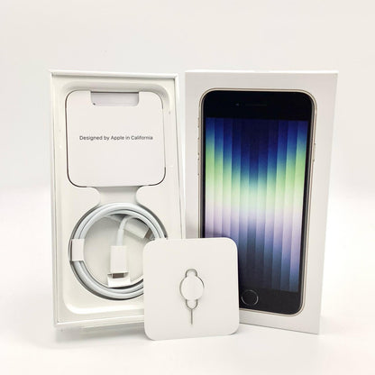 【全額返金保証】【最速発送】Apple iPhone iPhone SE（第3世代） 64GB スターライト au 白ロム 動作確認済 81%