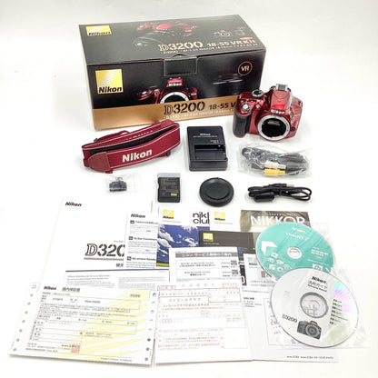 【全額返金保証】【最速発送】Nikon デジタル一眼 D3200 ボディ [レッド] レッド 動作確認済