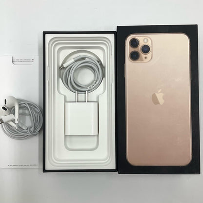 【全額返金保証】【最速発送】Apple iPhone iPhone 11 Pro Max 256GB ゴールド au 白ロム 動作確認済 83%