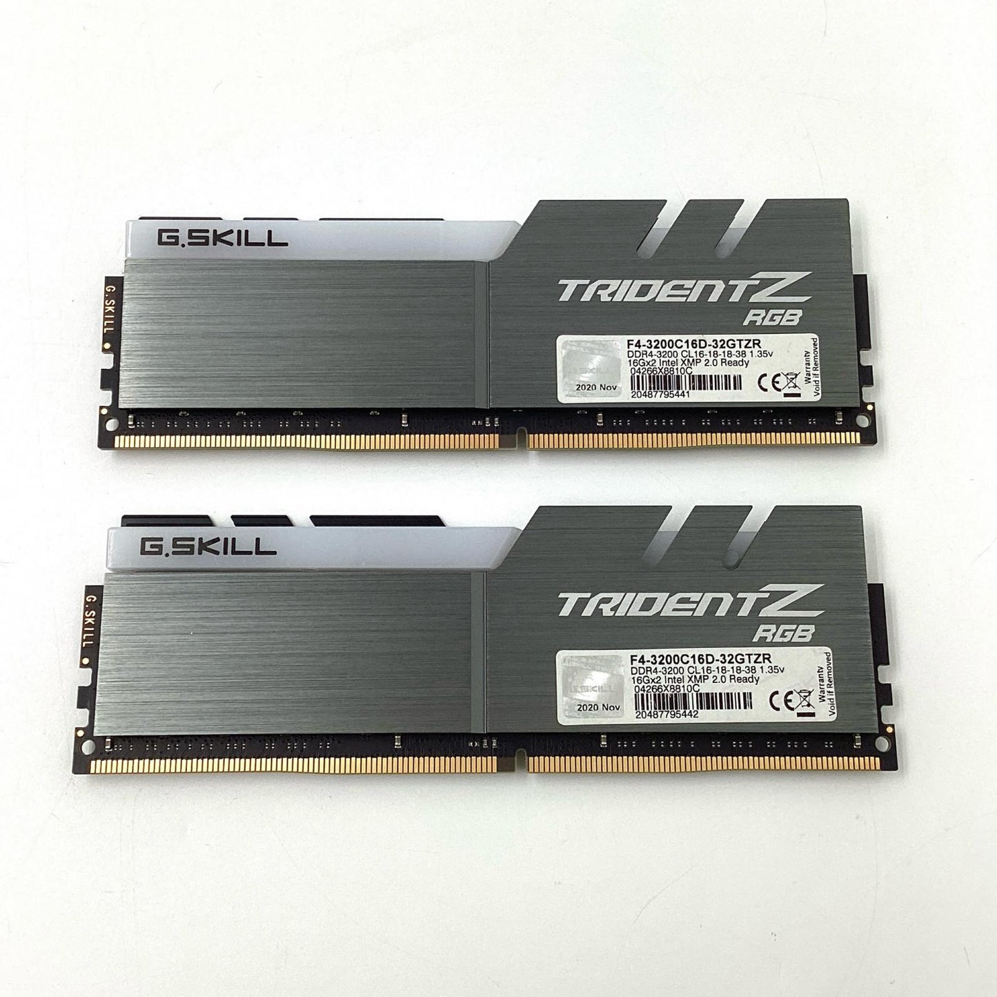 【全額返金保証】【最速発送】G.SKILL メモリ Trident Z RGB (DDR4 PC4-25600 16GB 2枚組) F4-3200C16D-32GTZR 美品 動作確認済