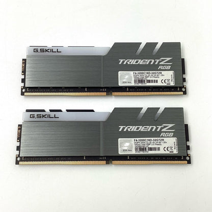 【全額返金保証】【最速発送】G.SKILL メモリ Trident Z RGB (DDR4 PC4-25600 16GB 2枚組) F4-3200C16D-32GTZR 美品 動作確認済