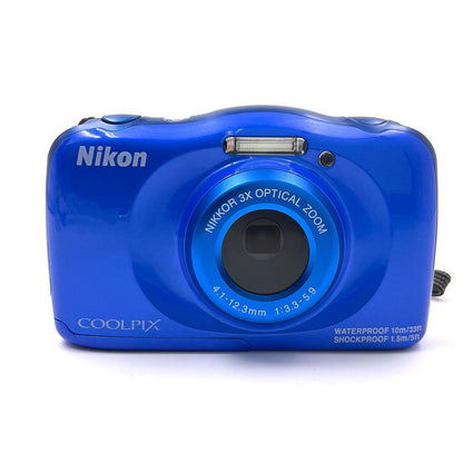 【全額返金保証】【最速発送】Nikon コンパクトデジタルカメラ COOLPIX S33 ブルー 美品 動作確認済