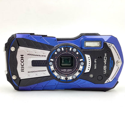 【全額返金保証】【最速発送】RICOH コンパクトデジタルカメラ RICOH WG-40W [ブルー] 超美品 動作確認済
