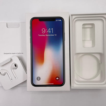 【全額返金保証】【最速発送】Apple iPhone iPhone X 64GB スペースグレイ au 白ロム 動作確認済 85%