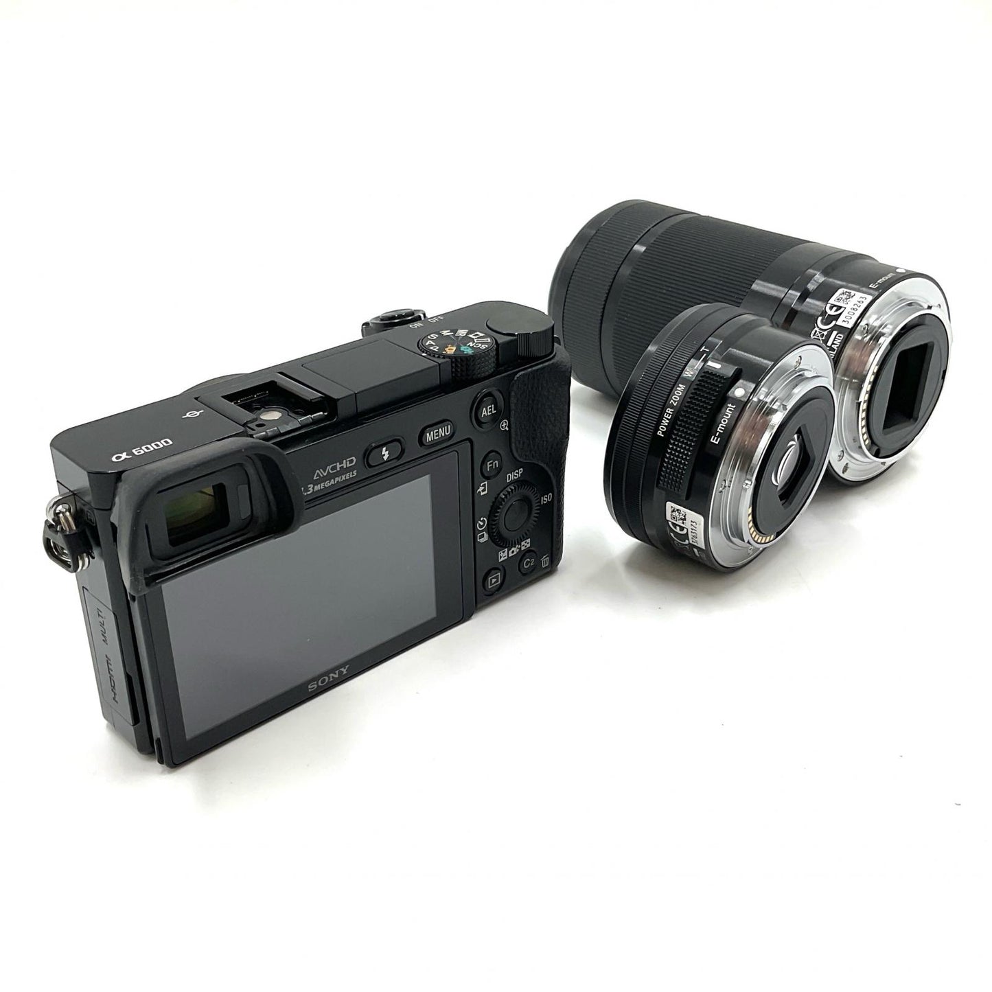 【全額返金保証】【最速発送】Sony デジタル一眼 α6000 ILCE-6000Y ダブルズームレンズキット ブラック 動作確認済