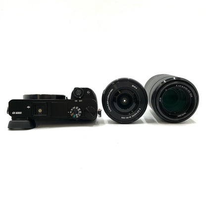 【全額返金保証】【最速発送】Sony デジタル一眼 α6000 ILCE-6000Y ダブルズームレンズキット ブラック 動作確認済