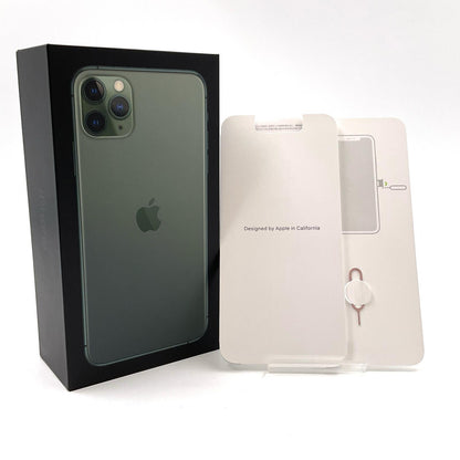 【最速発送】Apple iPhone iPhone 11 Pro Max 256GB ミッドナイトグリーン Softbank SIMフリー 白ロム【難有】 84%