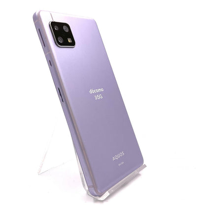 【全額返金保証】【最速発送】SHARP AQUOS sense5G 64GB ライラック docomo SH-53A 白ロム 動作確認済