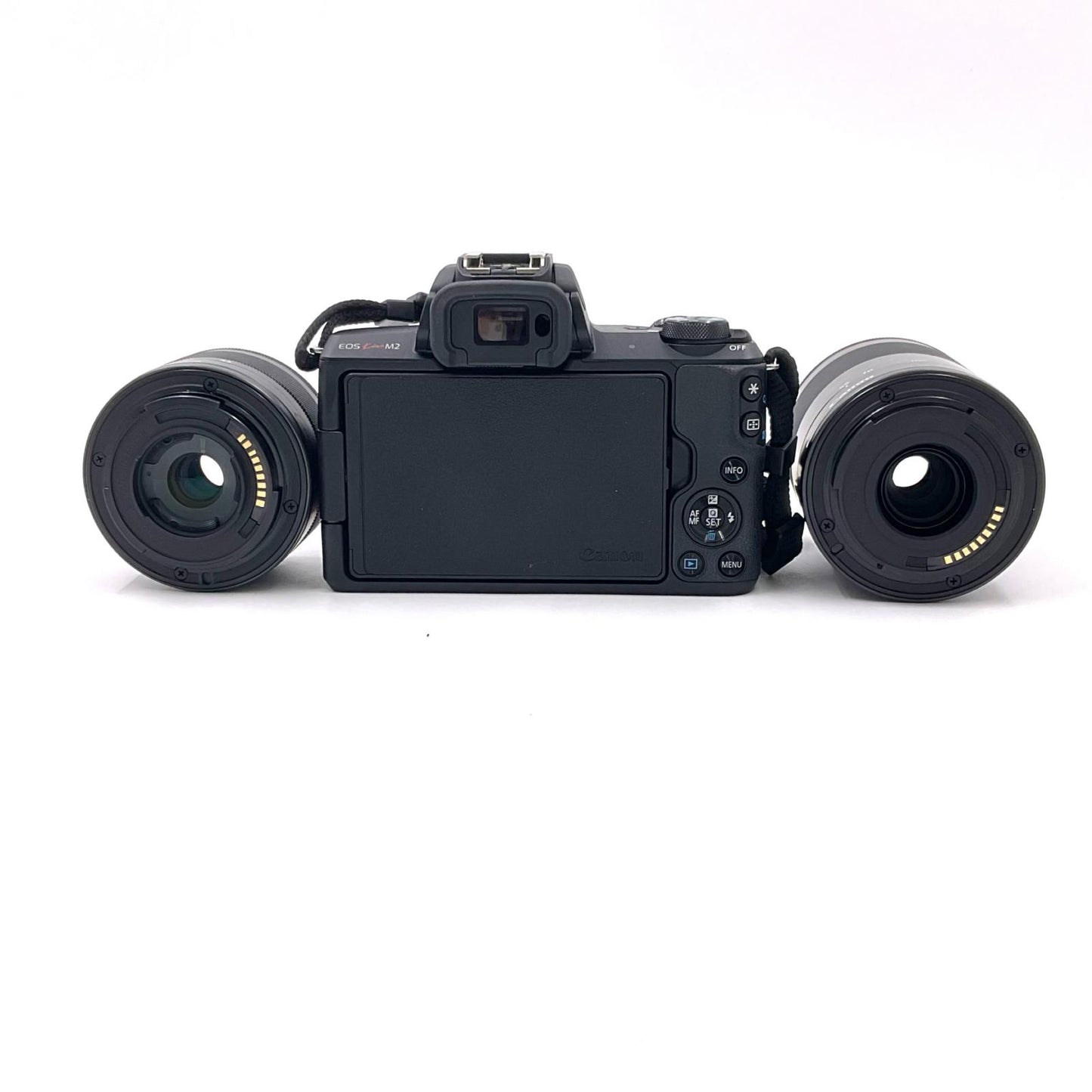 【全額返金保証】【最速発送】Canon デジタル一眼 EOS Kiss M2 ダブルズームキット [ブラック] ブラック 美品 動作確認済