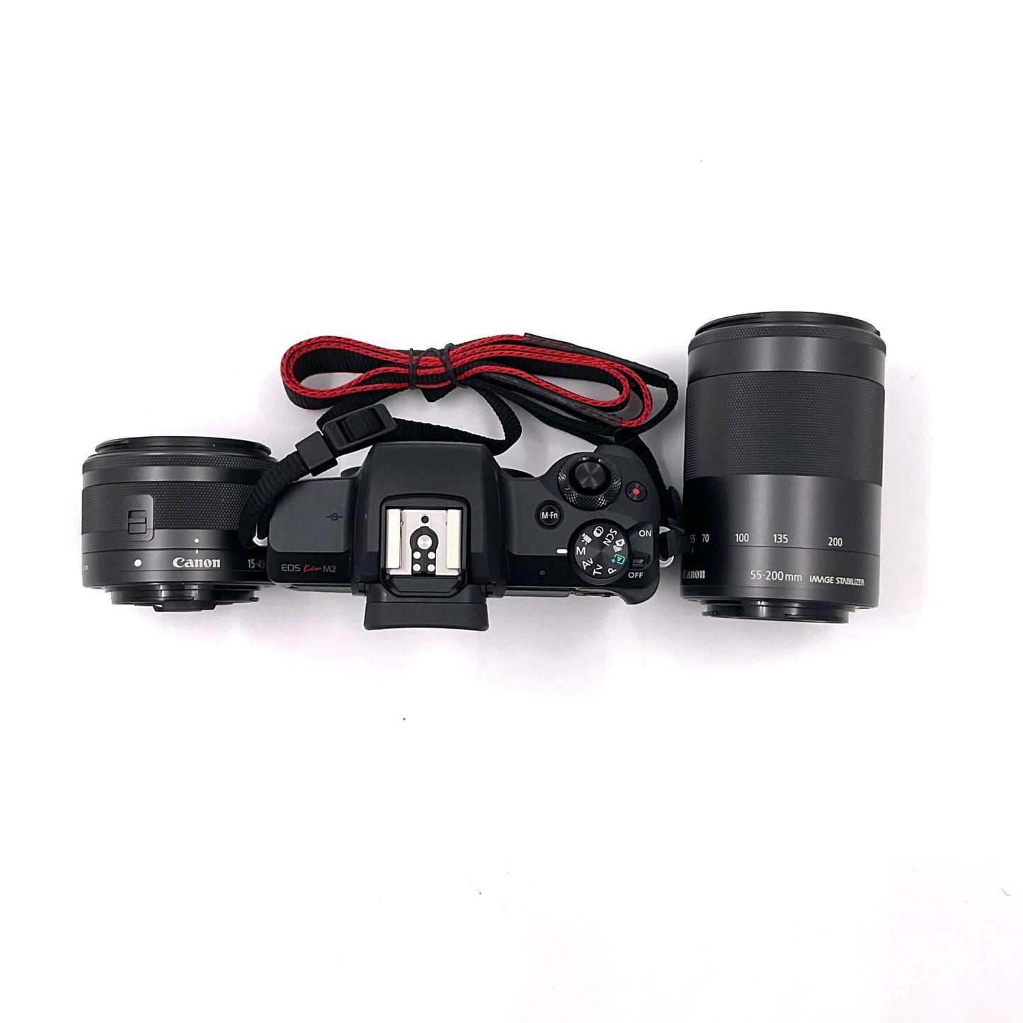 【全額返金保証】【最速発送】Canon デジタル一眼 EOS Kiss M2 ダブルズームキット [ブラック] ブラック 美品 動作確認済