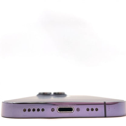 【全額返金保証】【最速発送】Apple iPhone iPhone 14 Pro 128GB ディープパープル docomo SIMフリー 白ロム 動作確認済 78%