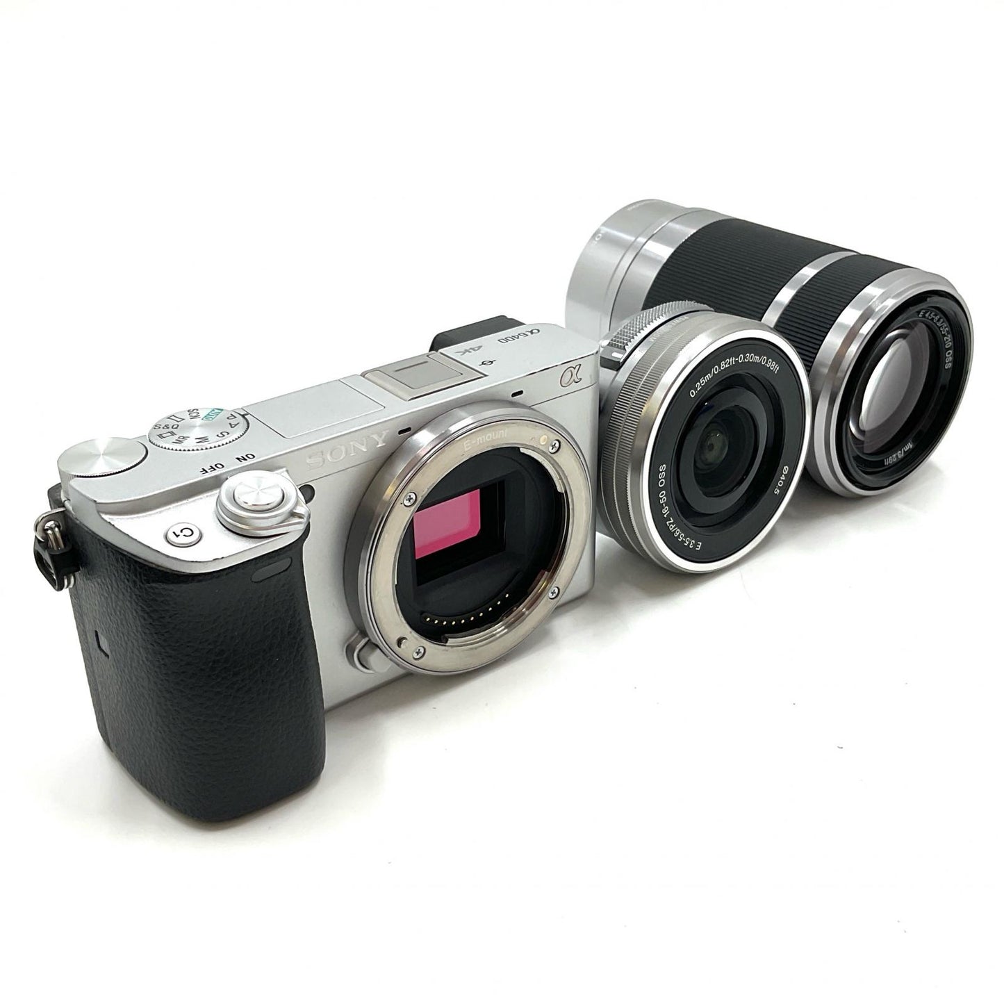【全額返金保証】【最速発送】Sony デジタル一眼 α6400 ILCE-6400Y ダブルズームレンズキット シルバー 動作確認済