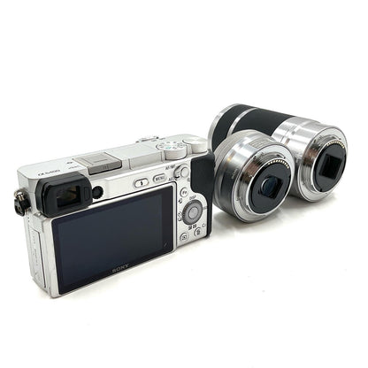【全額返金保証】【最速発送】Sony デジタル一眼 α6400 ILCE-6400Y ダブルズームレンズキット シルバー 動作確認済