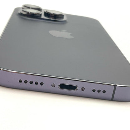 【全額返金保証】【最速発送】Apple iPhone iPhone 14 Pro 128GB ディープパープル SIMフリー 白ロム 美品 動作確認済 88%
