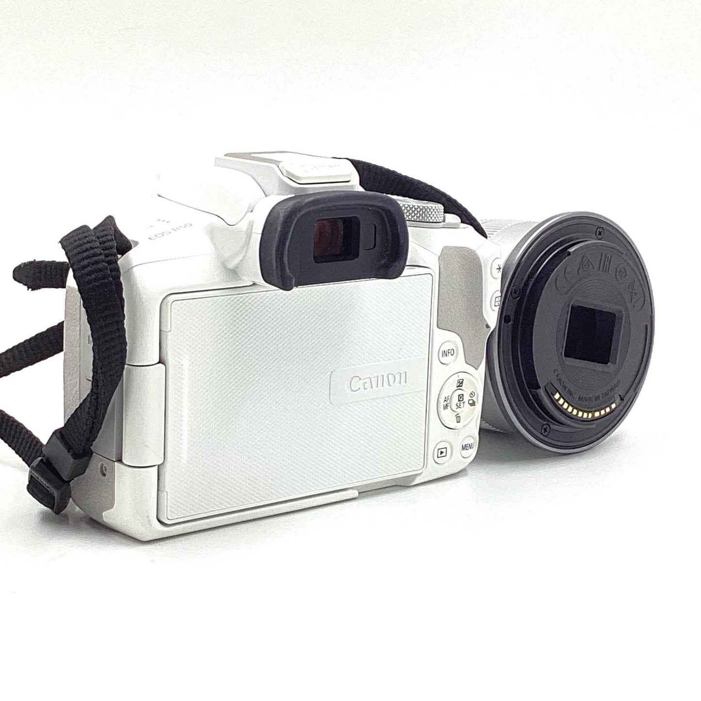 【全額返金保証】【最速発送】Canon デジタル一眼 EOS R50 RF-S18-45 IS STM レンズキット [ホワイト] ホワイト 美品 動作確認済
