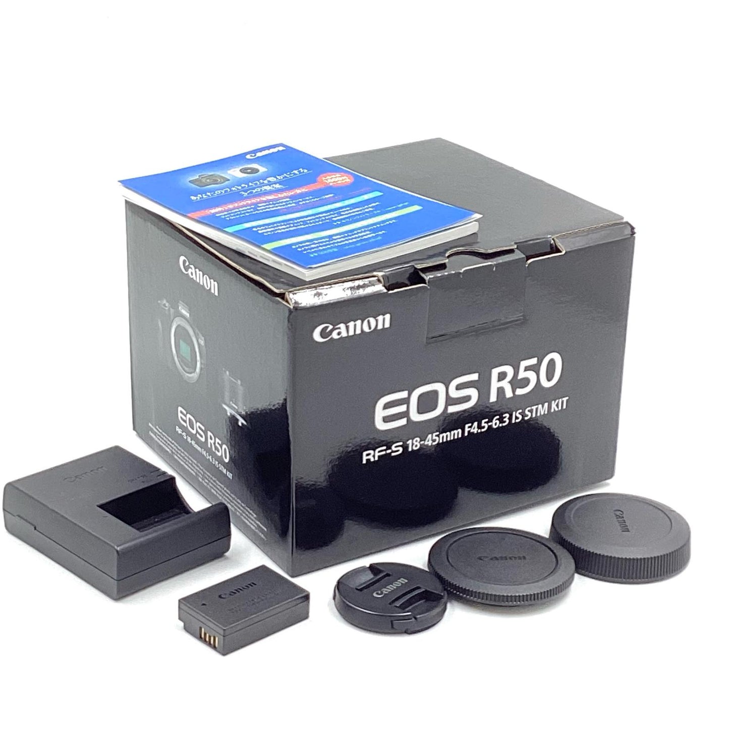 【全額返金保証】【最速発送】Canon デジタル一眼 EOS R50 RF-S18-45 IS STM レンズキット [ホワイト] ホワイト 美品 動作確認済