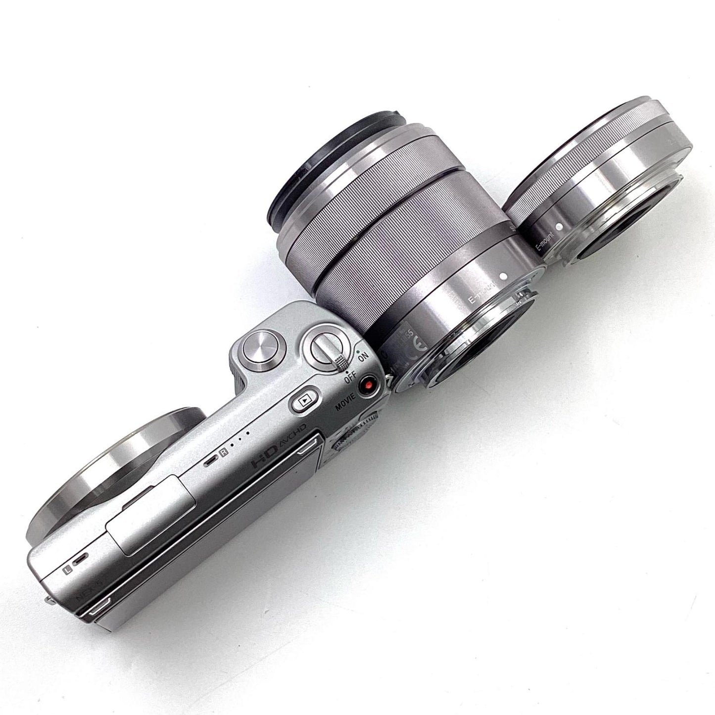 【全額返金保証】【最速発送】Sony デジタル一眼 α NEX-5D ダブルレンズキット [シルバー] シルバー 美品 動作確認済