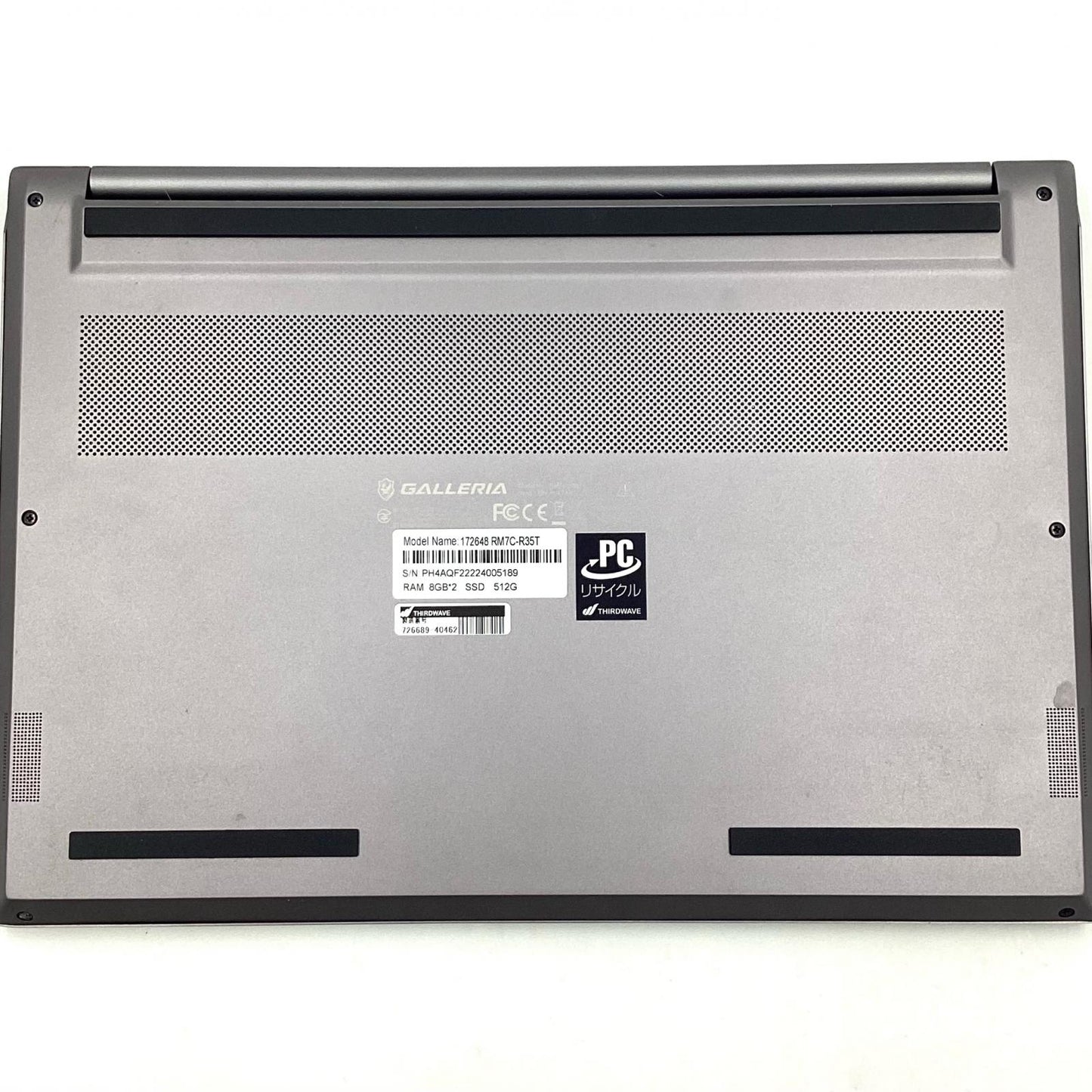 【全額返金保証】【最速発送】ドスパラ GALLERIA RM7C-R35T 12th Gen Intel Core i7-12700H(20 CPUs)s, ~2.3GHz 16GB SSD 512GB NVIDIA GeForce RTX 3050 Ti Laptop GPU 100% 動作確認済