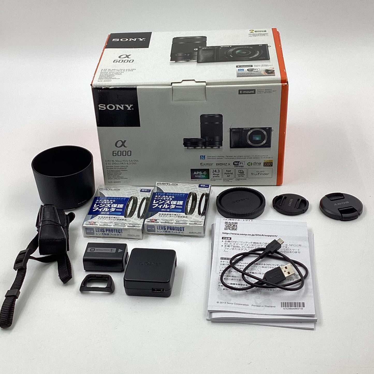 【全額返金保証】【最速発送】Sony デジタル一眼 α6000 ILCE-6000Y ダブルズームレンズキット [シルバー] 美品 動作確認済